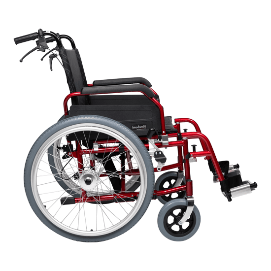 Freedom HD Wide Wheelchair - Self Propelled - Red