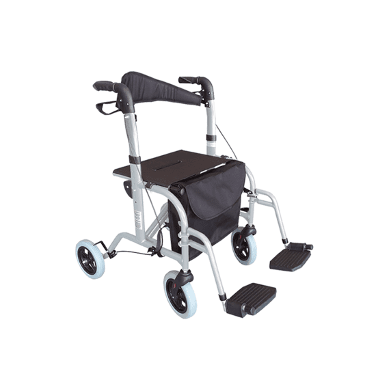 Freedom Hybrid Transroller Seat Walker/Wheelchair - Silver