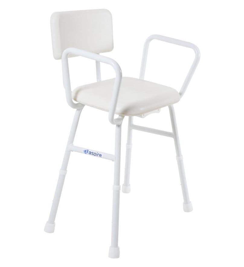 Aspire Shower Stool with Padded Seat & Back